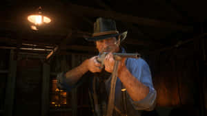 Arthur Morgan Loading Double Barrel Shotgun Wallpaper