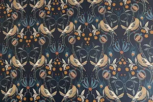 Artistic Dark Floral Design Wallpaper