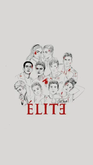 Artistic Drawing Of Netflix's Elite Series Characters Wallpaper