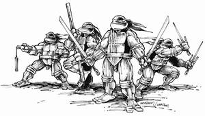 Artistic Sketch Of A Ninja Turtle Wallpaper