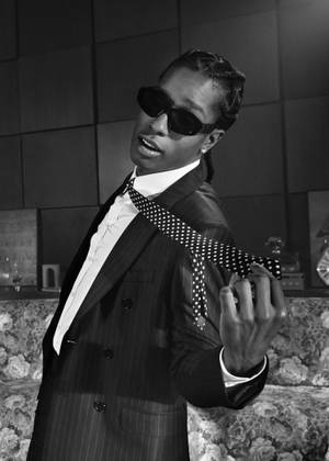 Asap Rocky In Black Suit Wallpaper