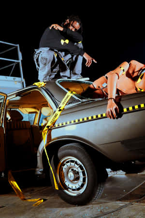 Asap Rocky Testing Caution Tapes Wallpaper