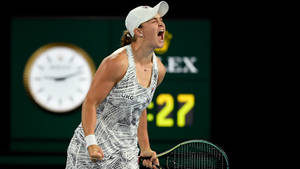 Ashleigh Barty Shouting Loudly Wallpaper