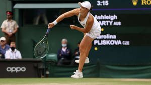 Ashleigh Barty’s Powerful Leap Wallpaper