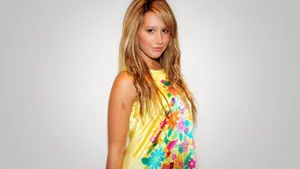 Ashley Tisdale Yellow Top Wallpaper