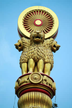 Ashoka Pillar Emblem Blue Sky Wallpaper