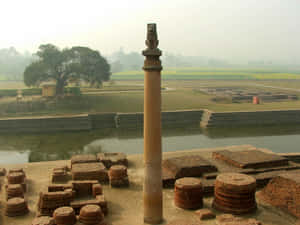 Ashoka Pillar Foggy Day Wallpaper