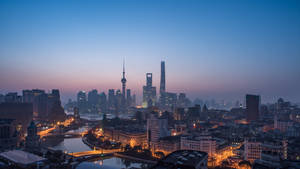 Asian City Shanghai China Wallpaper