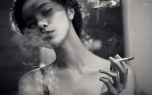 Asian Girl Smoking Wallpaper