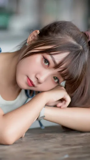 Asian Woman In Ponytail Wallpaper