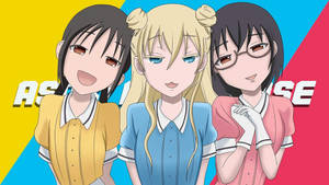 Asobi Asobase Colorful Art Wallpaper