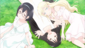 Asobi Asobase In The Field Wallpaper