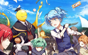 Assassination Classroom Fighting Korosensei Fanart Wallpaper