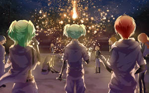 Assassination Classroom Firecrackers At Night Wallpaper