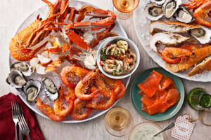 Assorted Seafood Landscape Image Wallpaper