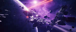 Asteroid Hitting Planet Motion Wallpaper