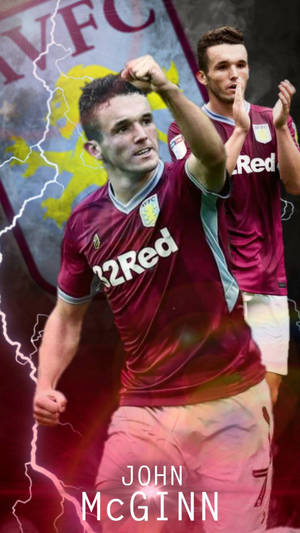 Aston Villa's Midfielder, John Mcginn In Action Wallpaper