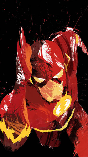 Astonishing Illustration Of The Flash On Iphone Wallpaper