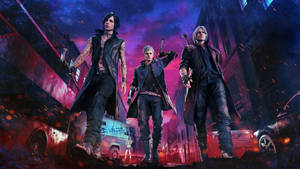 Astonishing Key Art For Devil May Cry 5 Deluxe Edition Wallpaper