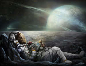 Astronaut Admires The Beauty Of The Universe Wallpaper