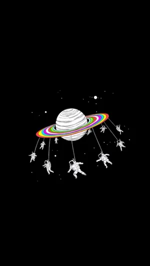 Astronaut Aesthetic And Saturn Wallpaper