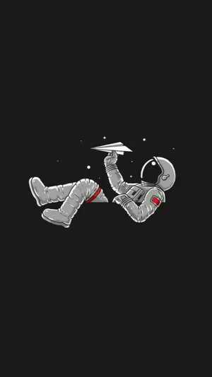 Astronaut Aesthetic With Paper Plane Wallpaper