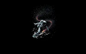 Astronaut Comet Surfing Graphic Art Wallpaper