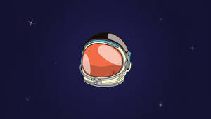 Astronaut Helmet Minimalist Graphic Art Wallpaper