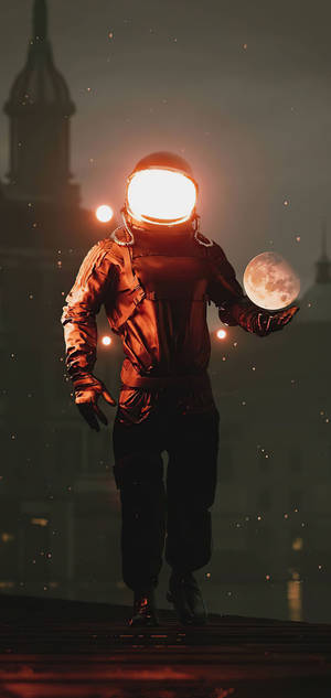 Astronaut Holding The Moon Fantasy Wallpaper