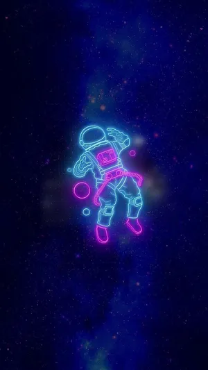 Astronaut Led Light Wallpaper
