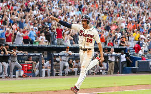 Atlanta Braves Shouting Player Wallpaper