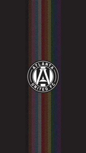 Atlanta United Fc Logo In Retro Wave Gradient Lines Wallpaper