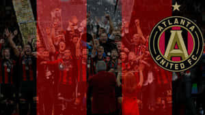 Atlanta United Fc Soccer Club Players And Logo Poster Art Wallpaper