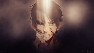 Attack On Titan Titan Eren With A Bleeding Face Wallpaper