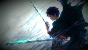 Attack On Titan Titan Eren With Flaming Swords Wallpaper