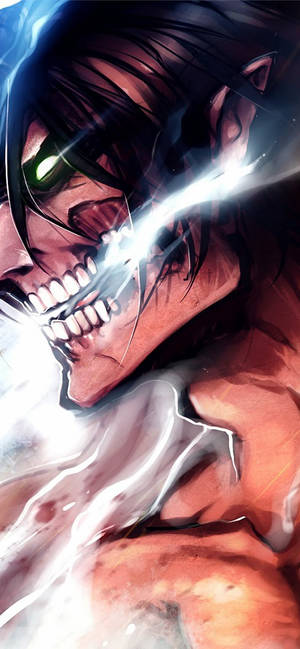 Attack On Titan Titan Eren With Smoke Mouth Wallpaper