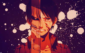 Attack On Titan Titan Eren With White Splatters Wallpaper