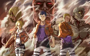 Attackon Titan Charactersand Titans Wallpaper
