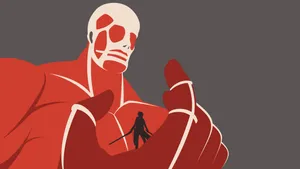 Attackon Titan Giantand Soldier Standoff Wallpaper