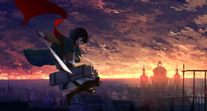 Attackon Titan Sunset Leap Wallpaper