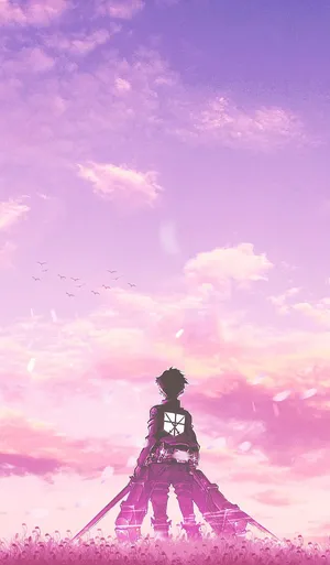 Attackon Titan Sunset Silhouette Wallpaper