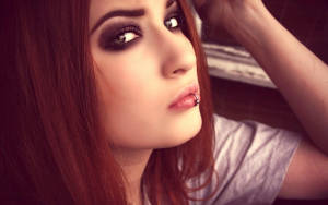 Attitude Girl With Lip Piercing Wallpaper