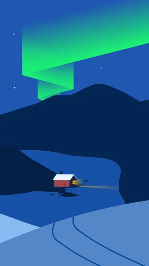 Aurora Borealis Minimalist Android Wallpaper