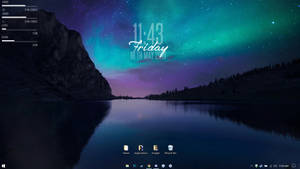 Aurora Borealis On Rainmeter Skin Wallpaper