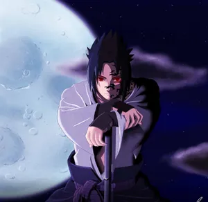 Auspicious Blue Sasuke Character Wallpaper