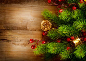 Australian Christmas Brown Wood Wallpaper