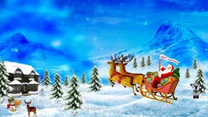 Australian Christmas Santa In Snow Wallpaper