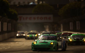 Auto Racing Green Car Wallpaper