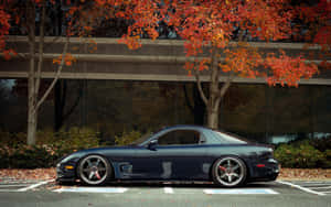 Autumn Black Mazda Rx 7 Wallpaper