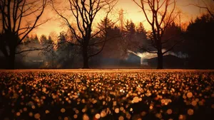 Autumn Morning Natural Background Wallpaper